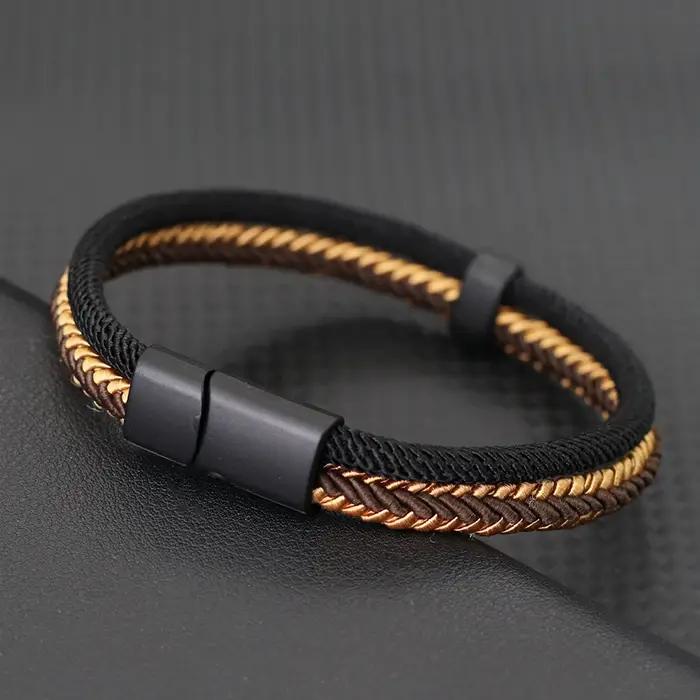Bracelet en tissu tissé ethnique pour hommes et femmes