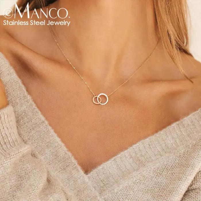 EManco – collier de Style minimaliste plaqué or 14 carats