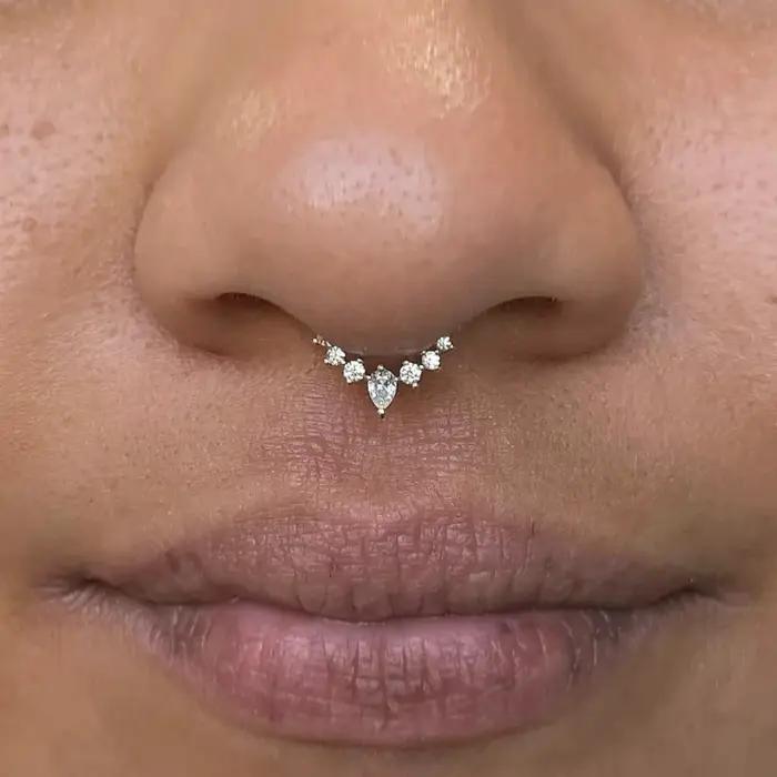 ROXI 925 argent Sterling micro incrusté zircon cubique Cartilage percé boucles d'oreilles pour femmes hommes Sexy corps nez anneau 1 pièce bijoux