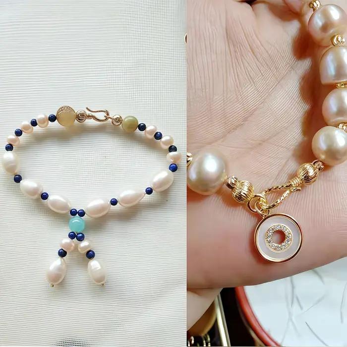 Fermoirs à crochet en cuivre V-REX pour bracelet et collier fabrication de bijoux 3 pièces blanc bleu rouge pour perles occasions spéciales