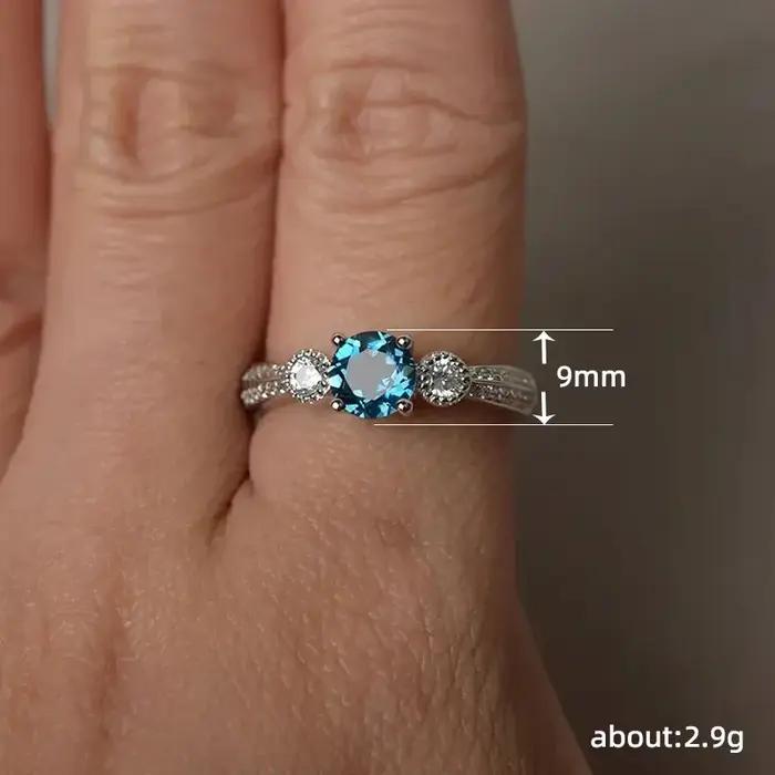 Bague en argent sterling 925 sertie de zirconium blanc élégante pour mariage et occasions spéciales