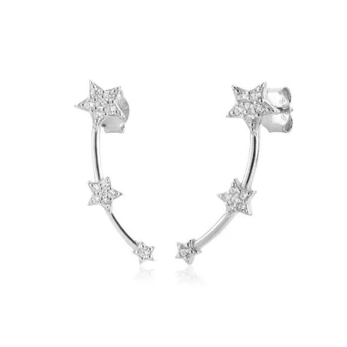 ANDYWEN-Boucles d'Oreilles en Argent Sterling 925 et Or pour Femme, Bijoux Fins, Clips, Piercing, Trois Étoiles