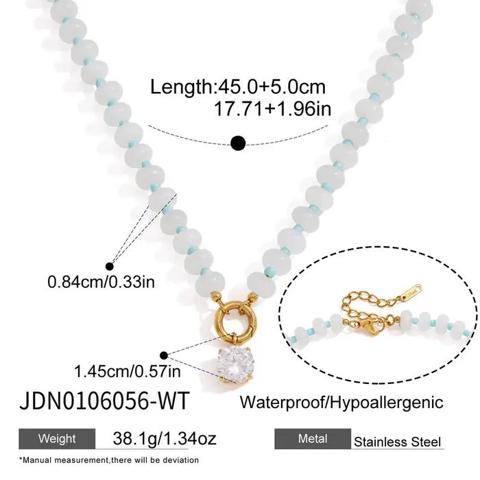 Collier de perles en pierre naturelle, fait à la main, avec pierres colorées, pour femmes, bijoux cadeau, bijoux imperméables, collier délicat