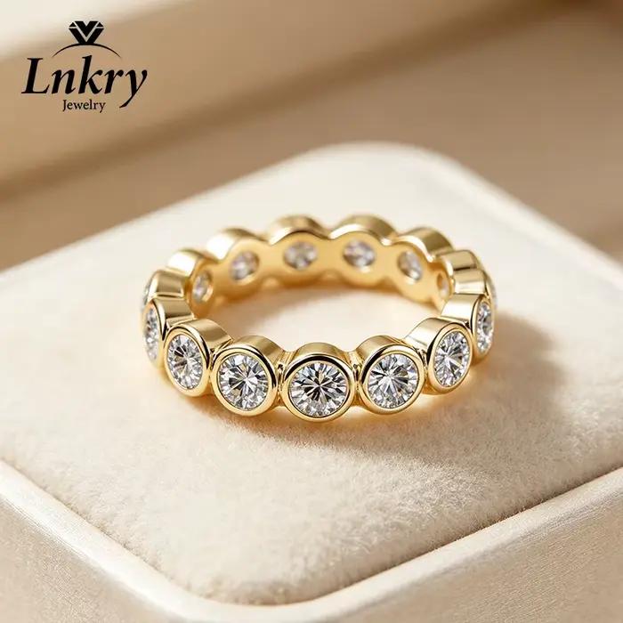 Lnkry – bague d'éternité en Moissanite de 3mm avec certificat GRA pour femmes