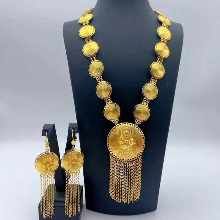 Ensemble de bijoux plaqué or 24 carats pour femmes