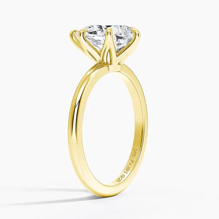 Bague Solitaire en Or Massif 14K Rempli de Moissanite Diamant 2CT Coupe Poire D VVS1 Au585 pour Femme Bijou de Fiançailles Minimaliste