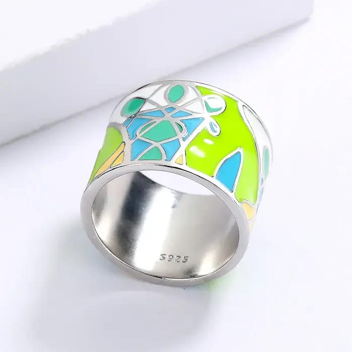 Bague en forme de feuille époxy verte pour femmes bijoux en émail faits à la main bijoux de mariée fiançailles nouvelle collection 2024 alliance de mariage occasion engagement