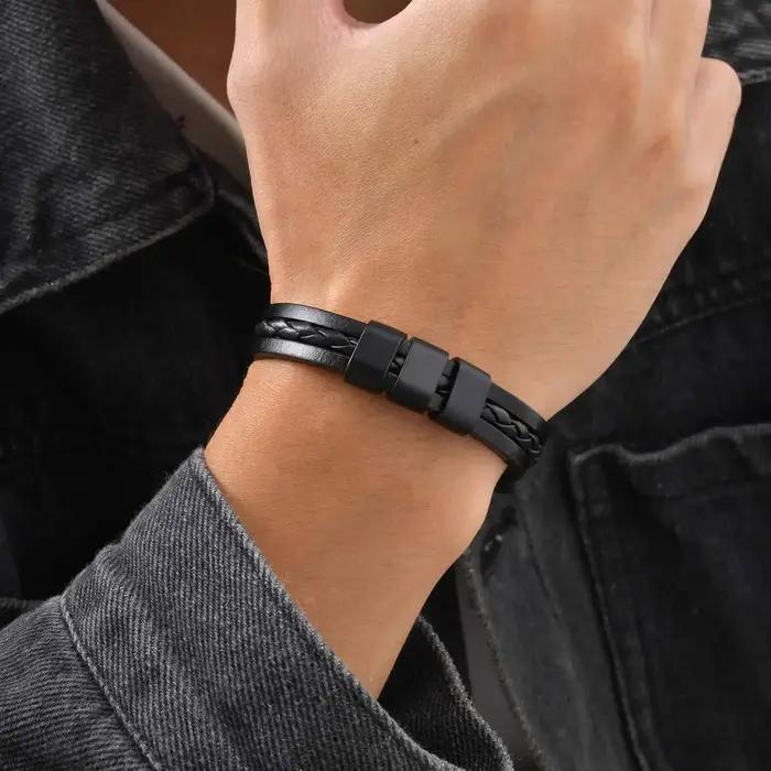 Bracelet en cuir PU avec noms personnalisés