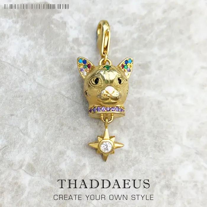 Pendentif breloques chat en or nouveau mignon bijoux faits à la main européens pour dames femmes Eur