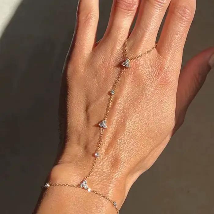 Bracelet de luxe en métal et cristal pour femmes