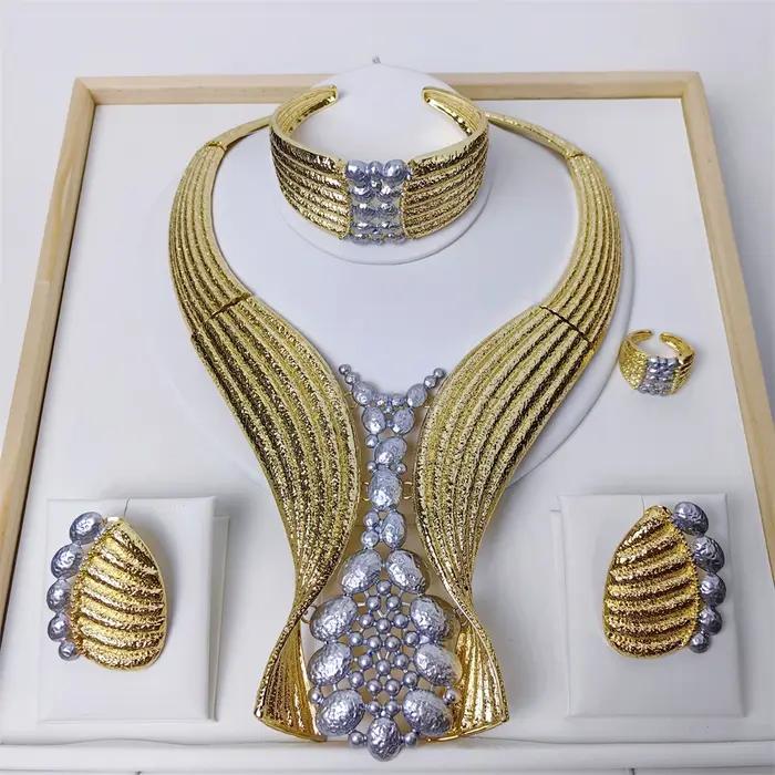 Parure de bijoux TITI, collier ras du cou exagéré