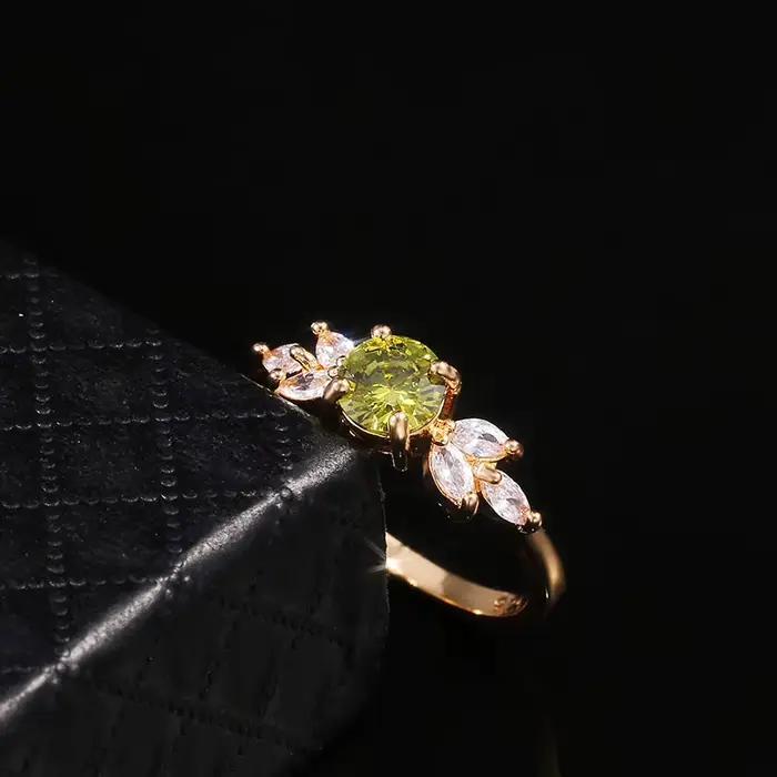 Bague de proposition en laiton sertie de zircone cubique pour femmes, alliance de mariage avec motif géométrique, idéale pour engagements romantiques et demandes en mariage