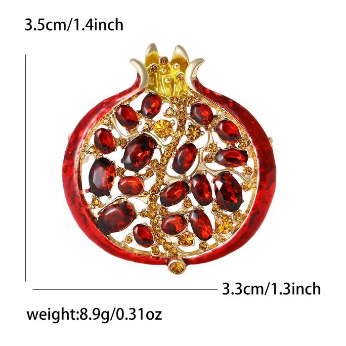 Beaut & Berry luxe strass grenade broches pour femmes émail fruits plante
