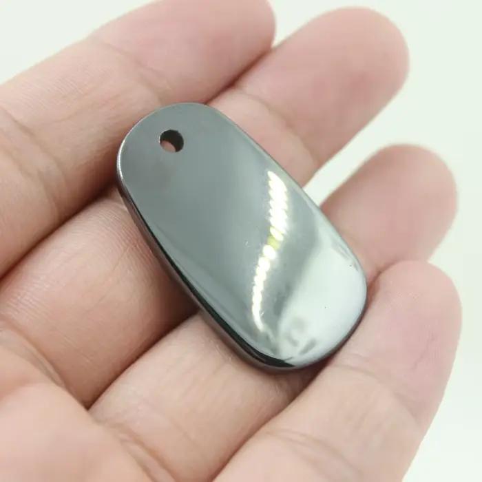 Pendentif de collier rectangulaire en hématite, accessoires de mode DIY HP1056