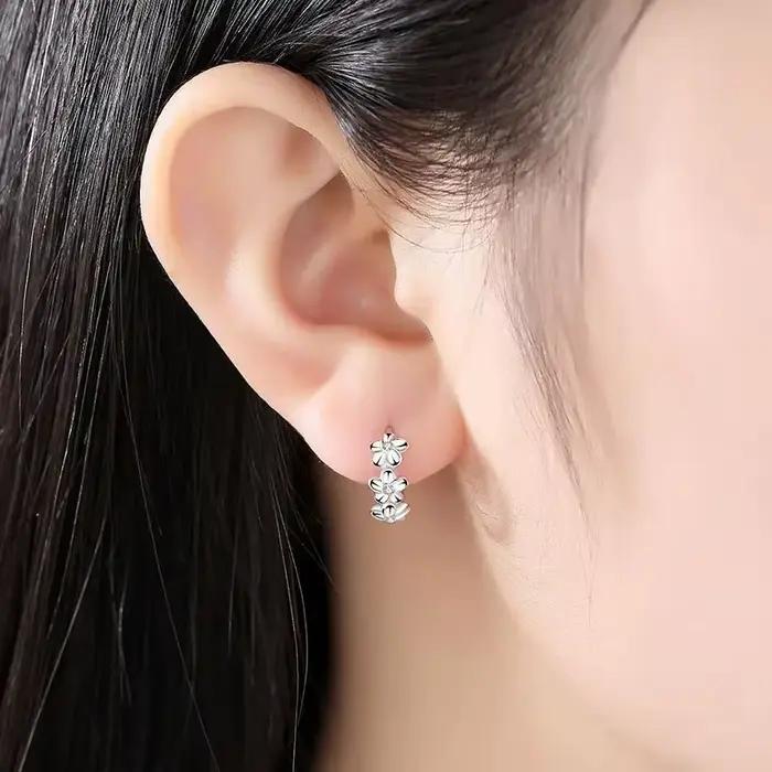 Boucles d'oreilles à aiguilles en argent Sterling 925 pour femmes
