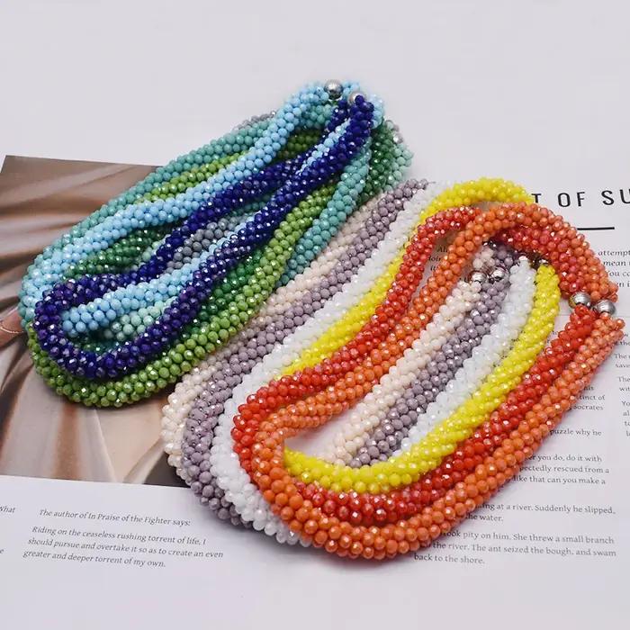 Ensemble de bijoux YanQi en perles de verre classiques pour femmes occasions d'engagement romantique