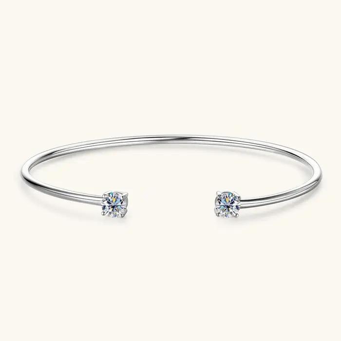 Bracelet manchette en diamant Moissanite pour femme