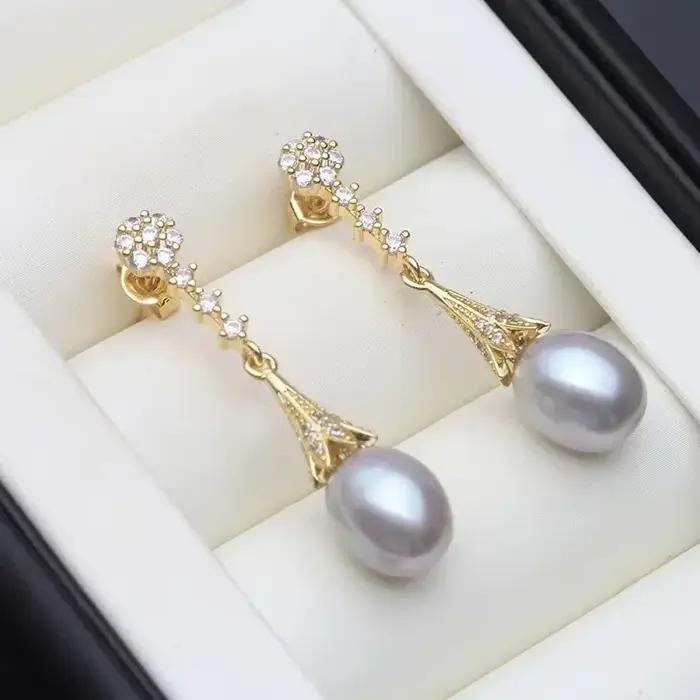 Boucles d'oreilles pendantes en perles naturelles en argent 925 pour femmes style bohème perles d'eau douce cadeau de fiançailles pour femmes occasions spéciales