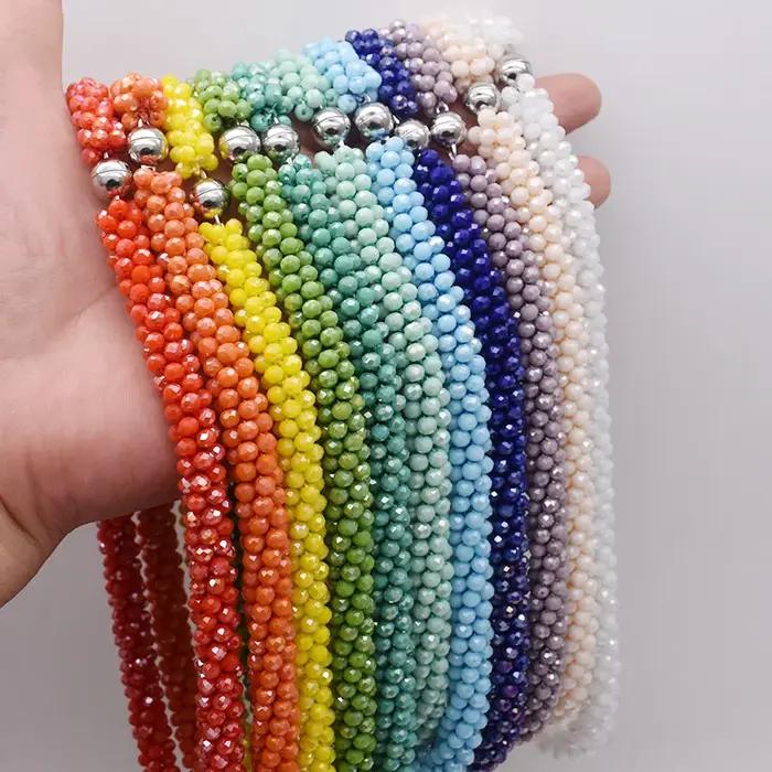 Ensemble de bijoux YanQi en perles de verre classiques pour femmes occasions d'engagement romantique