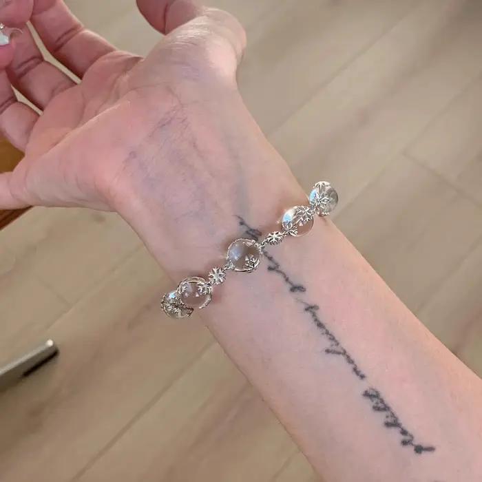 Inspiration incrustée de diamants, flocons de neige, cristal blanc, perles rondes, bracelets frais, exquis et doux, bijoux de mariage