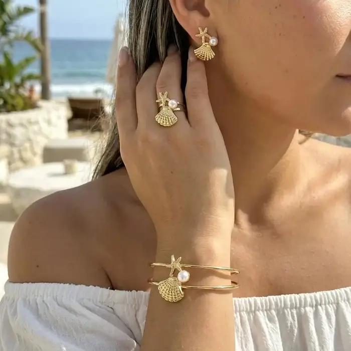 Ensemble de bijoux en métal Design Sense pour femmes
