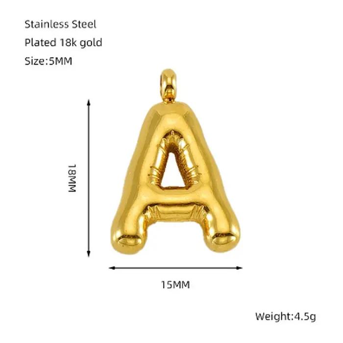 Pendentif lettre personnalisable en acier inoxydable doré alphabet style classique pour femmes occasions spéciales et quotidiennes