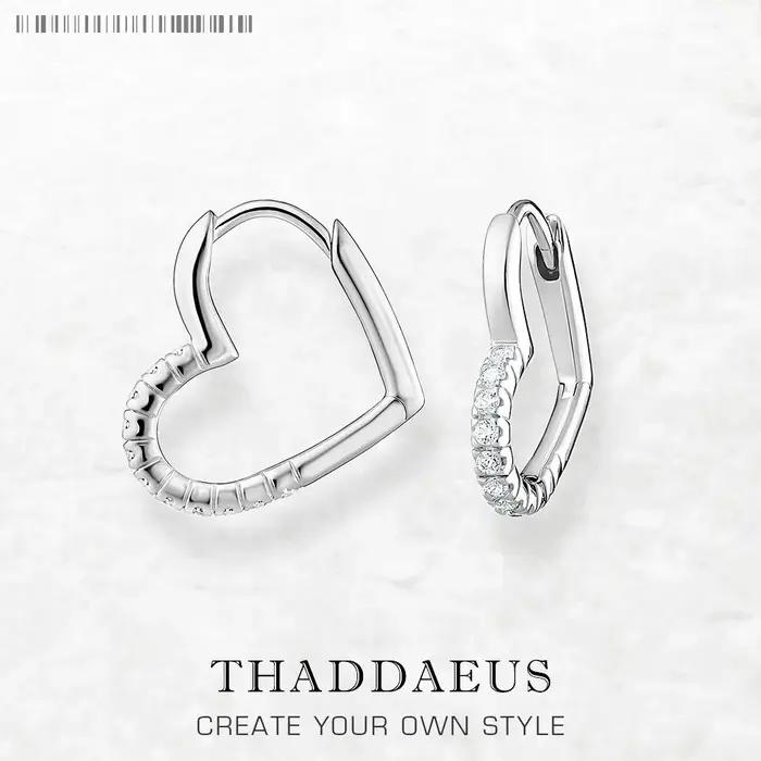 Boucles d'oreilles créoles en forme de cœur avec pierres blanches, bijoux fins européens pour femmes