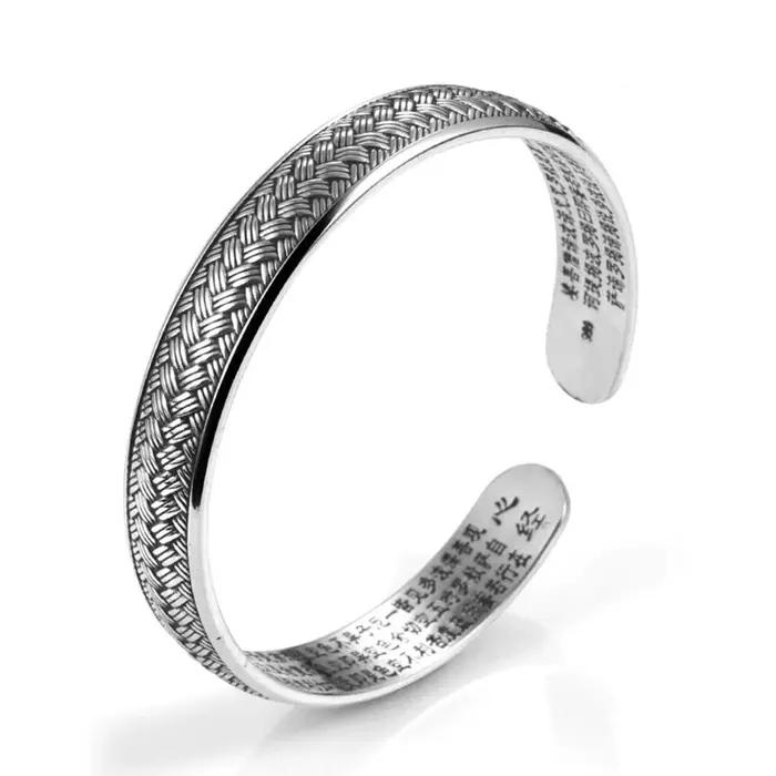Bracelet noir ouvert tissé en argent sterling 925 pour femme avec zirconium pour soirée et cérémonies elegance sophistiquée bijou occasionnels