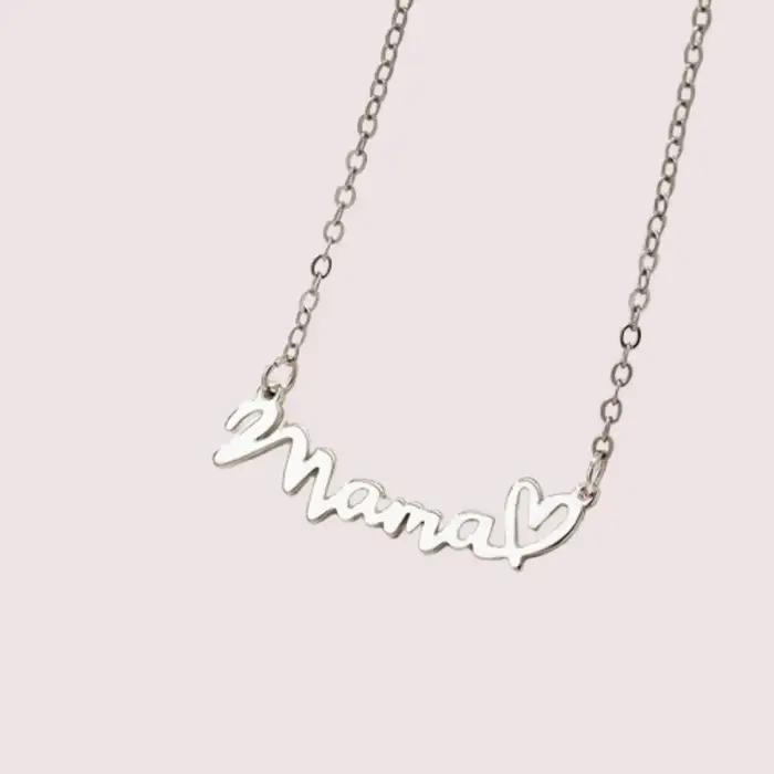 Collier pendentif lettre maman fête des mères pour femmes