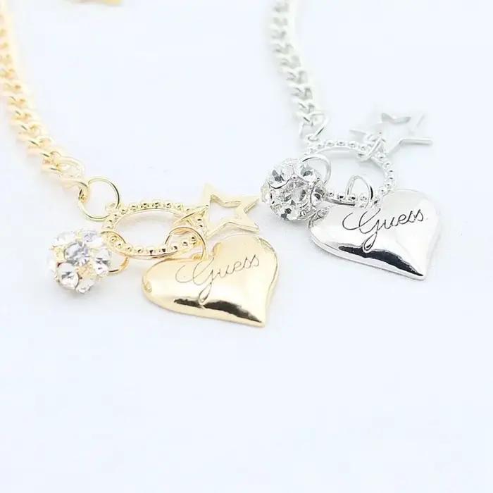 Bracelets à breloques coeur d'amour pour femme