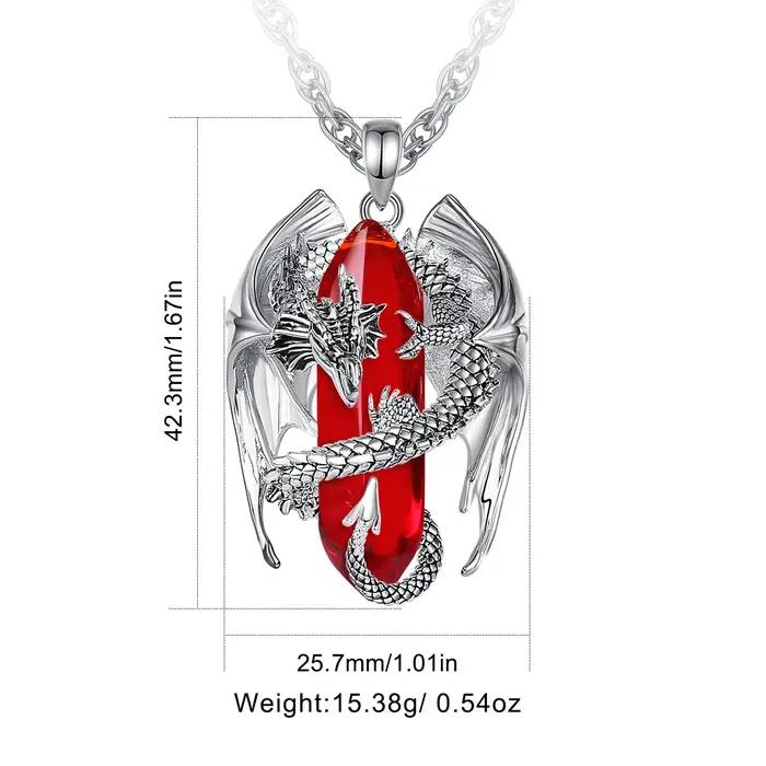 Eudora Dragon Twining Hexagonal cornaline naturelle prismatique collier Punk pierre de guérison pendentif bijoux fins pour femmes homme cadeau