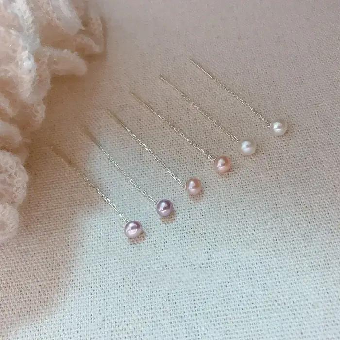 JOLong-Boucles d'oreilles perle en argent regardé 925 pour femme