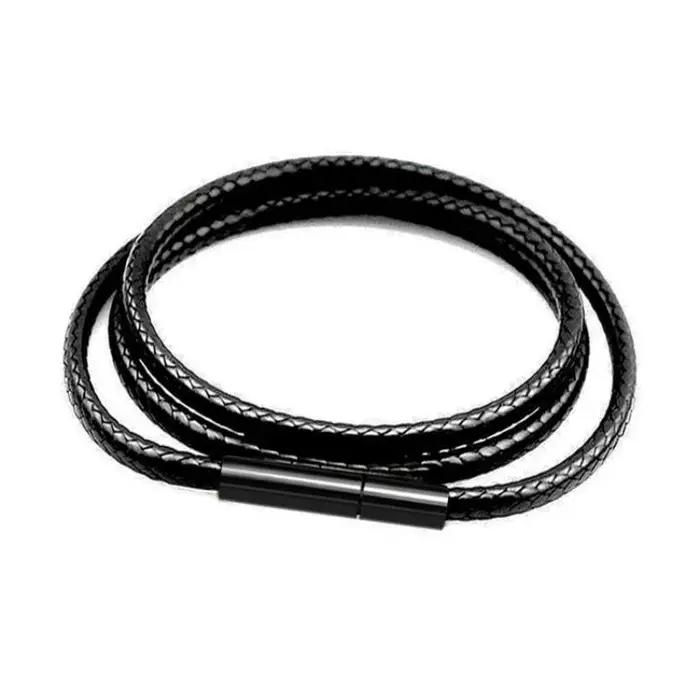 Collier Chaîne en Cuir Noir pour Bricolage Fait Main Corde Tressée Occasions Spéciales Personnalisé