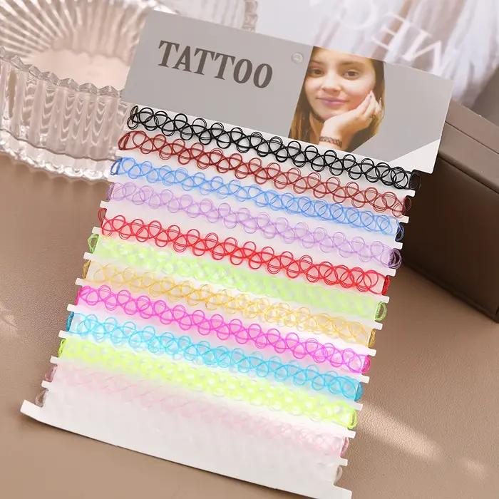 Collier ras du cou élastique pour tatouage