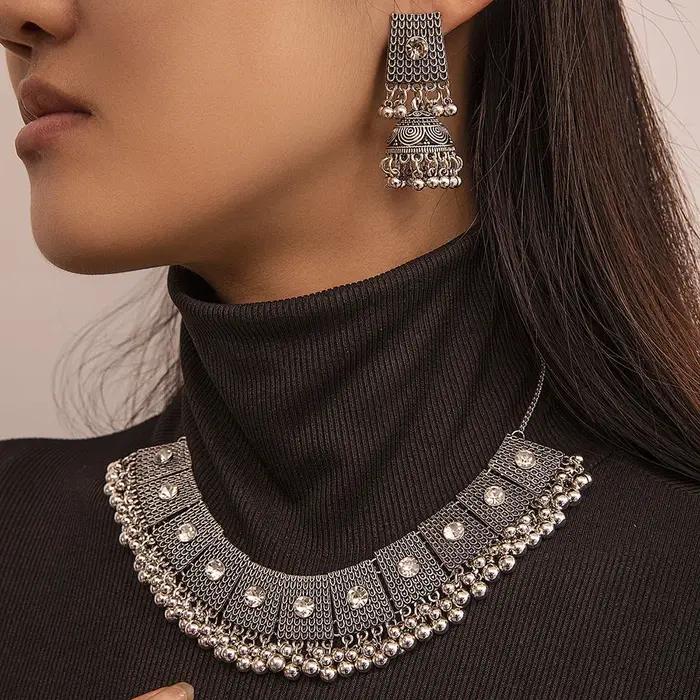 Ensemble de bijoux géométriques creux en or ethnique pour femmes