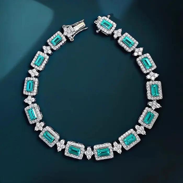 Bracelet en silver sterling serti de zirconium blanc avec certificat pour femmes style punk et occasions spéciales