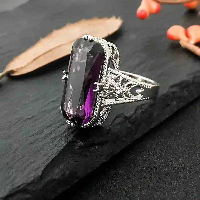 Bague en argent Sterling 925 pour femmes, avec Citrine ajourée, pierres précieuses de luxe, bijoux de mariage, bagues en argent 925 pour femmes