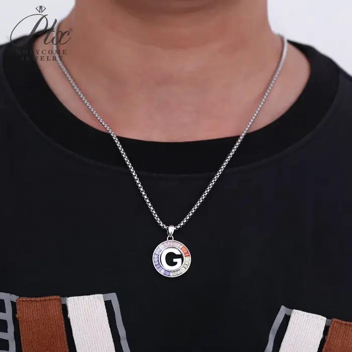Collier pendentif 26 lettres plaqué argent 925