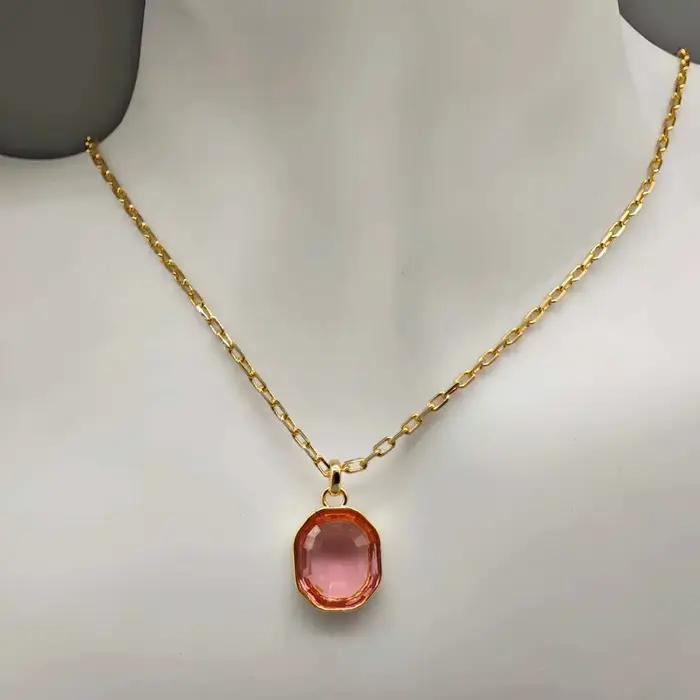 Grand collier et boucles d'oreilles en cristal coloré de luxe léger, ensemble de bijoux pour femmes,