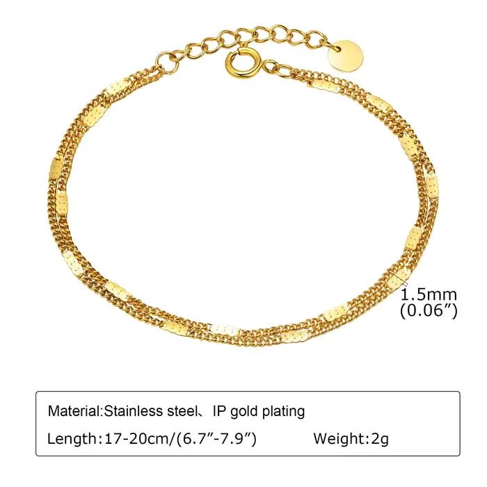 Bijoux en acier inoxydable double couche pour femme, bracelets JOLink cubains, bracelet, colonne ver