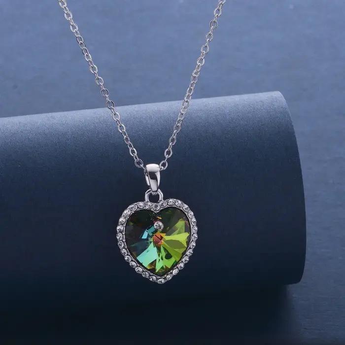 Titanic – collier avec pendentif cœur d'océan bleu