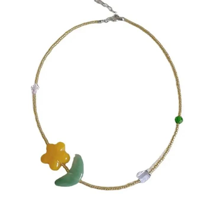 Collier Ras du Cou Vintage Tissé à la Main pour Femme