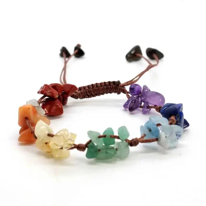 Bracelets tressés en pierre de cristal macramé pour femmes et filles améthyste naturelle quartz pierre précieuse bracelet ajustable tissé bijoux romantiques occassions spéciales