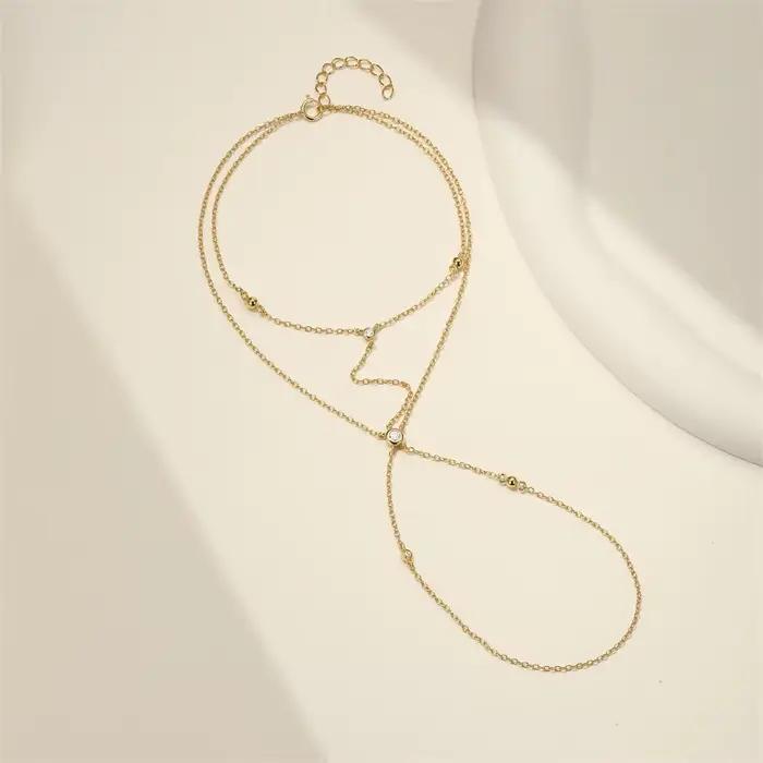 Bracelets ROXI en Argent 925 pour Femme, Bijoux Chaîne de Doigt, Style Personnalisé, Superposition, Diversification, Zircon