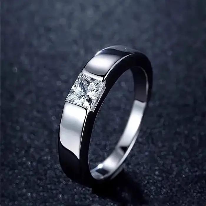 Bague de Couple en or blanc 18 carats pour hommes et femmes