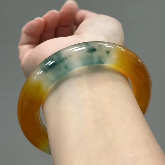 Bracelet en jade de quartzite naturel, bijoux au design élégant pour hommes et femmes
