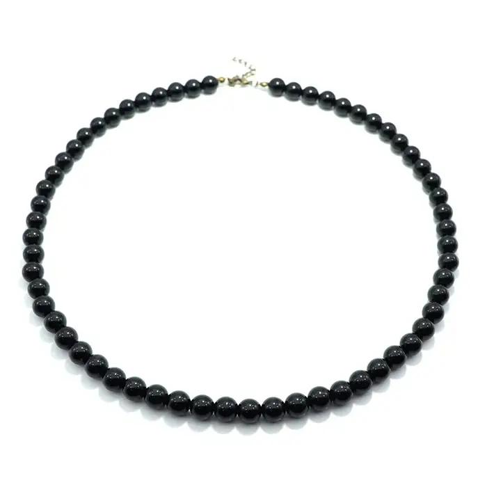 Collier minimaliste en œil de tigre pour hommes et femmes, grandes perles de 10mm, Long de 22 pouces