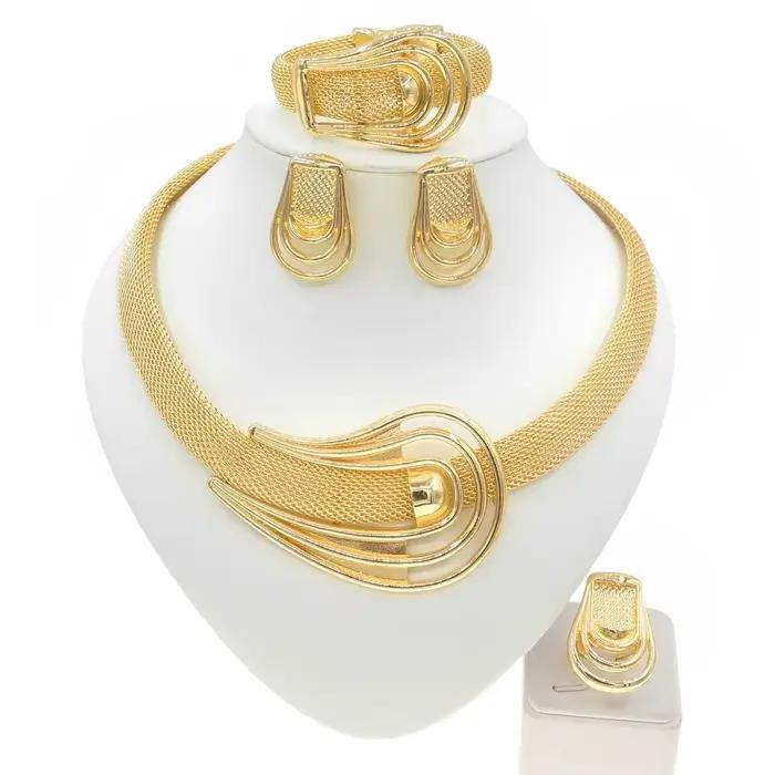 Ensemble de bijoux plaqué or italien pour femme