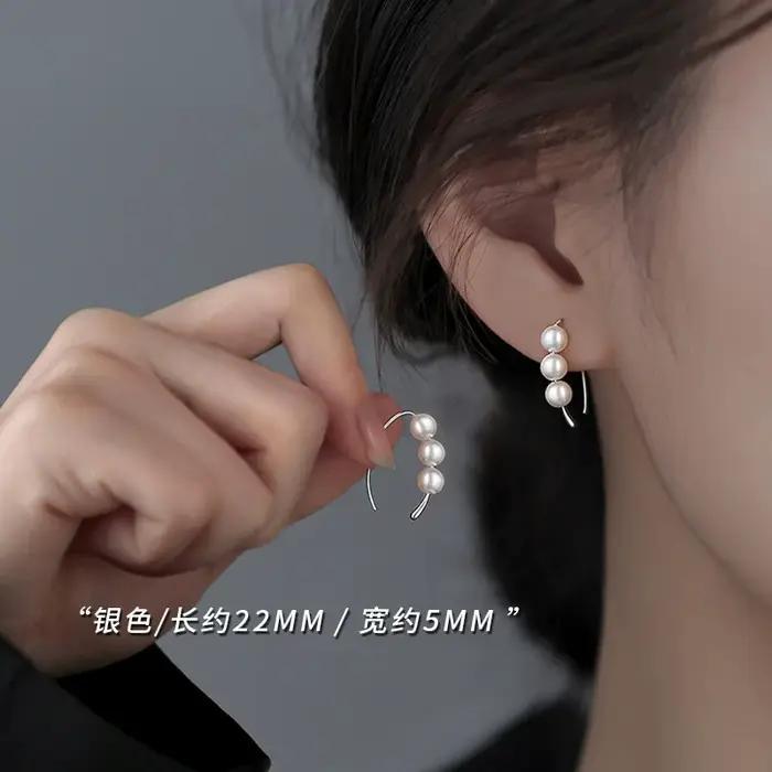 Boucles d'oreilles en argent Sterling 925 pour femmes romantiques et élégantes tiges géométriques pour soirées et occasions spéciales