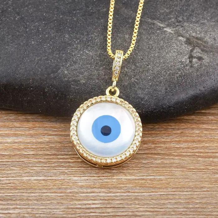 Nidin nouveauté plaqué or mauvais œil pendentif collier pour femmes Zircon bijoux clavicule chaîne tour de cou fête cadeau de mariage